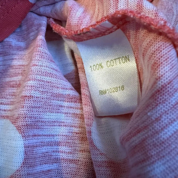 Garnet Hill Womens Polka-dot Pocket T-Shirt Size Small Orange Long Sleeve Cotton - Picture 4 of 8